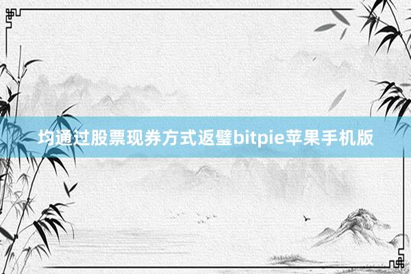 均通过股票现券方式返璧bitpie苹果手机版