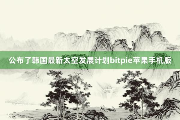 公布了韩国最新太空发展计划bitpie苹果手机版