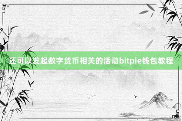 还可以发起数字货币相关的活动bitpie钱包教程