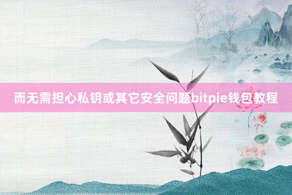 而无需担心私钥或其它安全问题bitpie钱包教程