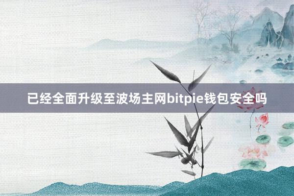 已经全面升级至波场主网bitpie钱包安全吗