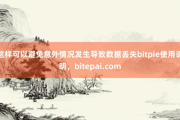 这样可以避免意外情况发生导致数据丢失bitpie使用说明，bitepai.com