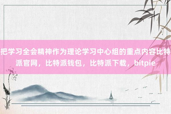 把学习全会精神作为理论学习中心组的重点内容比特派官网，比特派钱包，比特派下载，bitpie