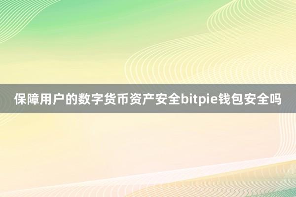 保障用户的数字货币资产安全bitpie钱包安全吗