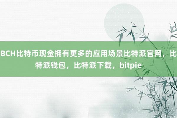 BCH比特币现金拥有更多的应用场景比特派官网，比特派钱包，比特派下载，bitpie